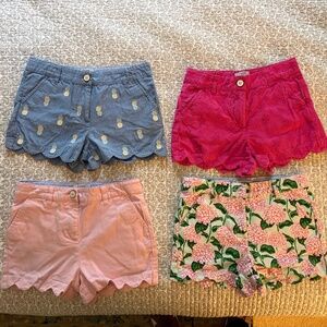 4 Pairs - Girls Crown and Ivy Scallop Shorts Size 10